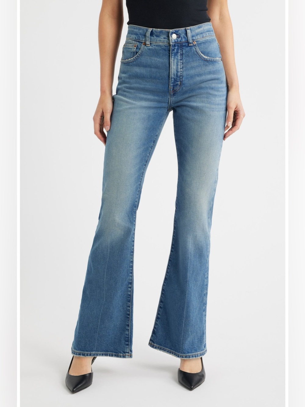 Madewell The Vintage Flare Jeans High Rise Full Length Blue Denim 27